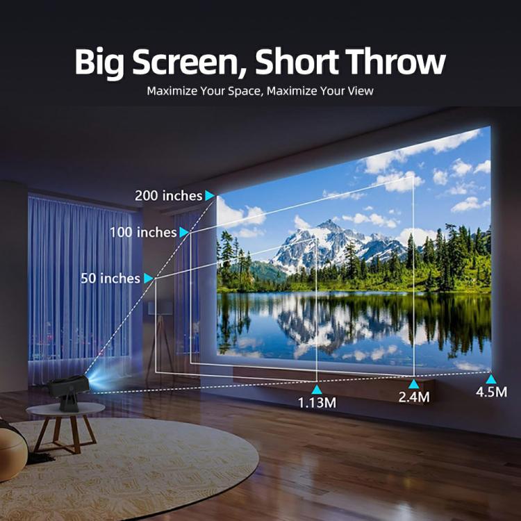 AUN A005 1080P 760ANSI LCD Display Smart Projector with Holder, Plug:AU Plug(Dark Grey) - Image 14