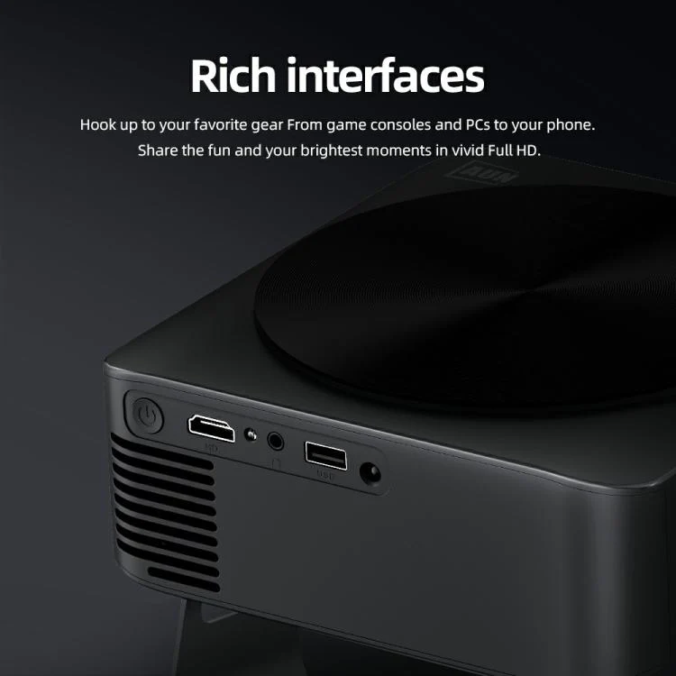 AUN A005 1080P 760ANSI LCD Display Smart Projector with Holder, Plug:AU Plug(Dark Grey) - Image 15