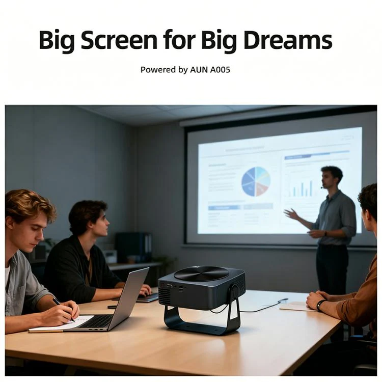 AUN A005 1080P 760ANSI LCD Display Smart Projector with Holder, Plug:US Plug(Dark Grey) - Image 17