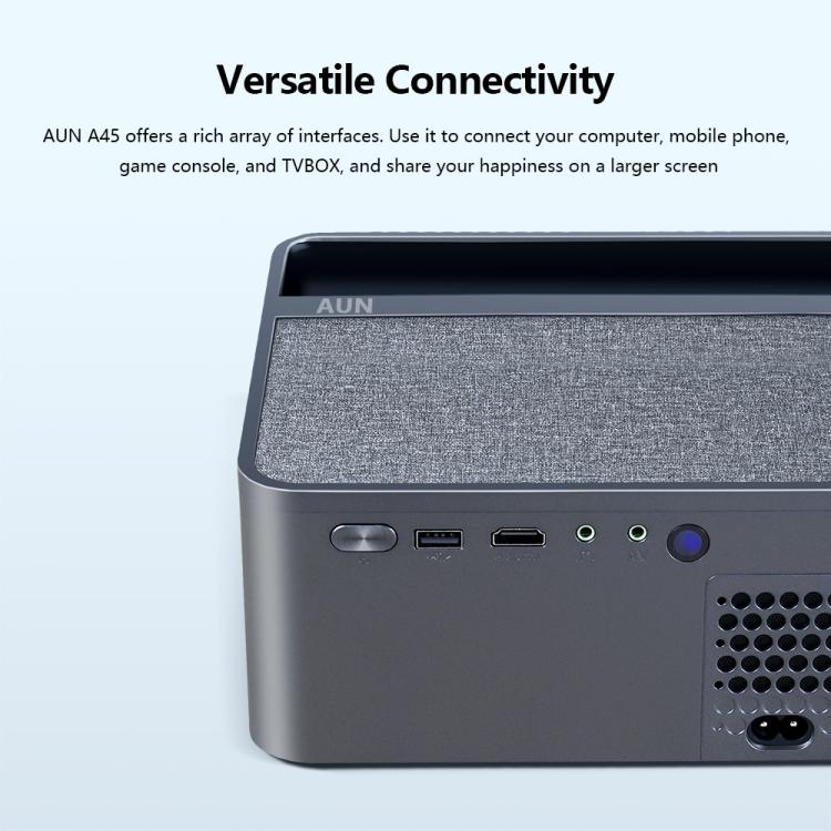 AUN A45 Pro 1080P Android ATV OS Smart Projector, Plug:UK Plug(Grey) - Image 13