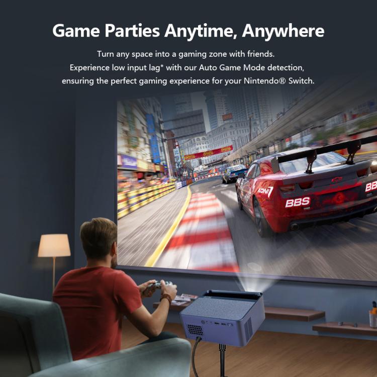 AUN A45 Pro 1080P Android ATV OS Smart Projector, Plug:US Plug(Grey) - Image 9
