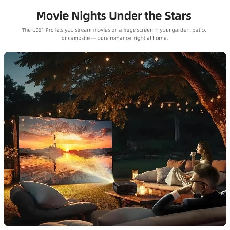 AUN U001 Pro 1080P 2050ANSI For Google TV Android 14 OS Smart Projector, Plug:EU Plug(Black) - Image 15