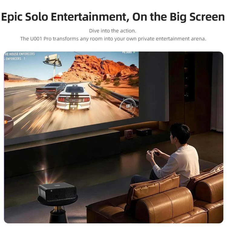 AUN U001 Pro 1080P 2050ANSI For Google TV Android 14 OS Smart Projector, Plug:UK Plug(Black) - Image 14