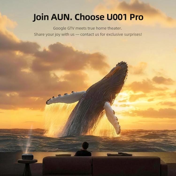 AUN U001 Pro 1080P 2050ANSI For Google TV Android 14 OS Smart Projector, Plug:UK Plug(Black) - Image 17