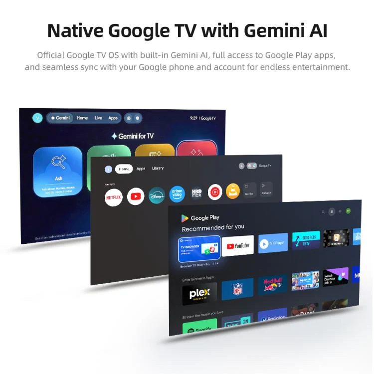 AUN U001 Pro 1080P 2050ANSI For Google TV Android 14 OS Smart Projector, Plug:US Plug(Black) - Image 5