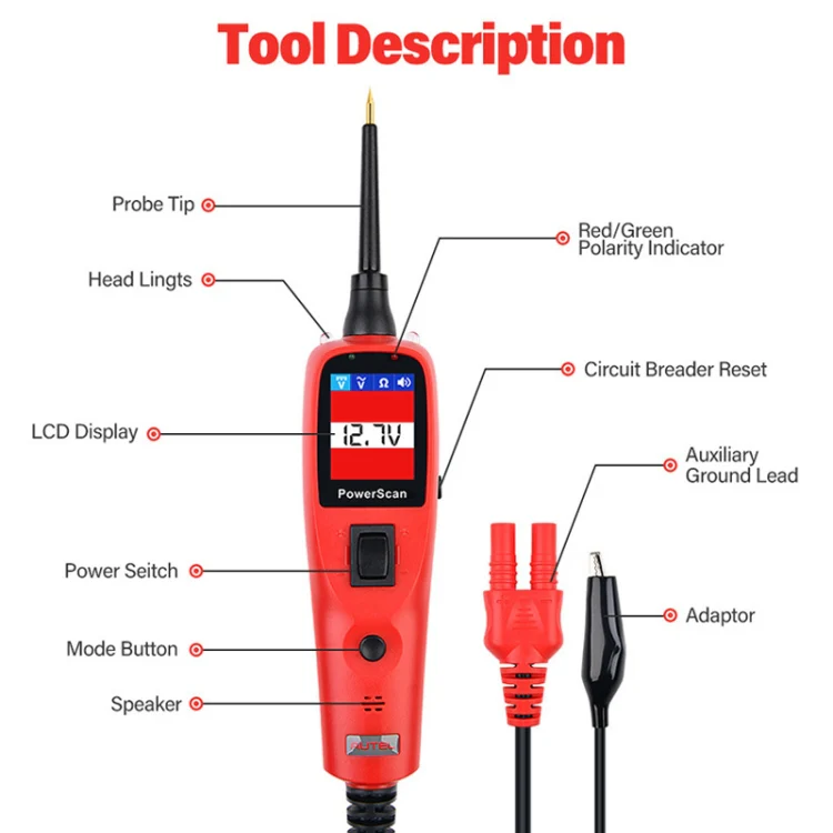 AUTEL PS100 Automotive Circuit Tester Automotive System Diagnostic Tool - Image 4