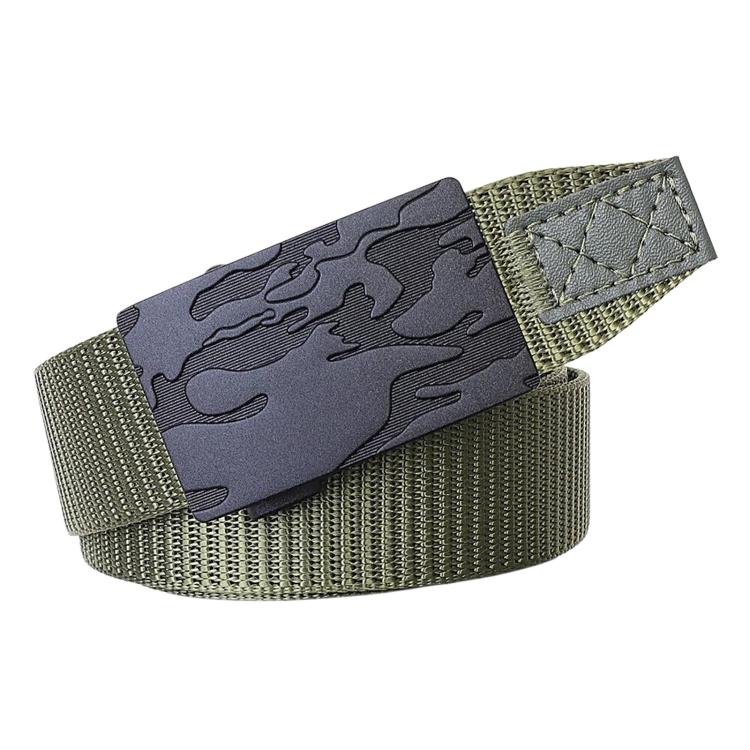 Automatic Buckle Belt Men Outdoor Nylon Belt, Length: 125cm(Army Green)