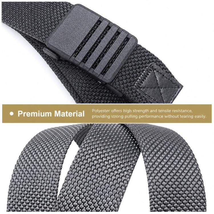 Automatic Buckle Nylon Belt Men Belt For Business Casual Denim Wear, Length: 115cm(Black) - Image 4