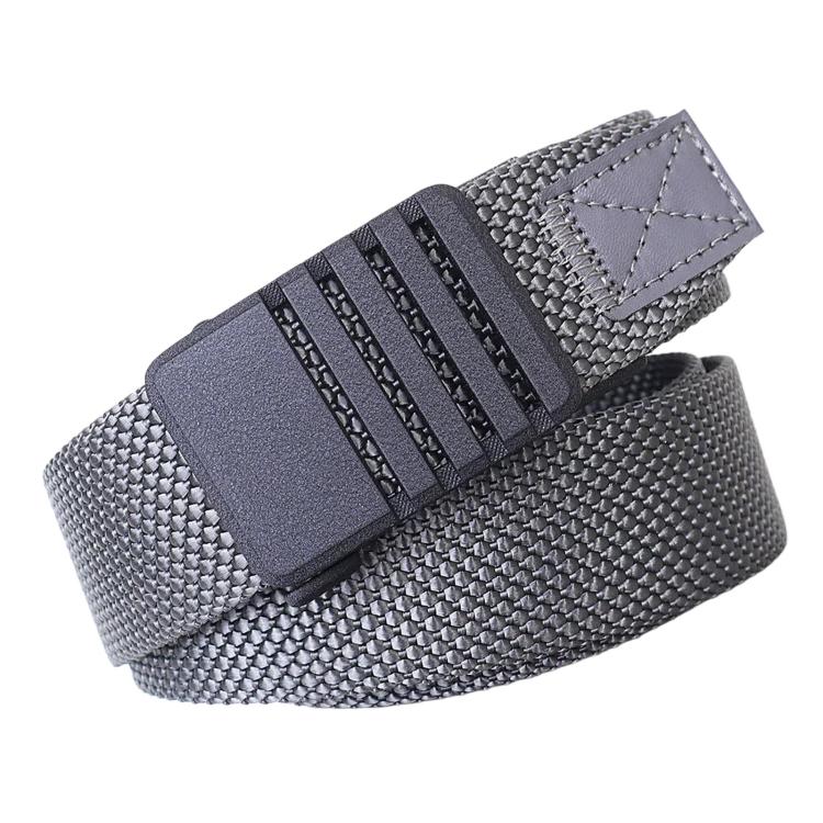 Automatic Buckle Nylon Belt Men Belt For Business Casual Denim Wear, Length: 115cm(Dark Gray)