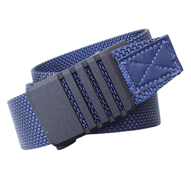 Automatic Buckle Nylon Belt Men Belt For Business Casual Denim Wear, Length: 115cm(Navy)
