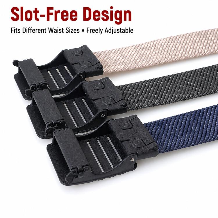 Automatic Buckle Nylon Belt Men Belt For Business Casual Denim Wear, Length: 115cm(Navy) - Image 3