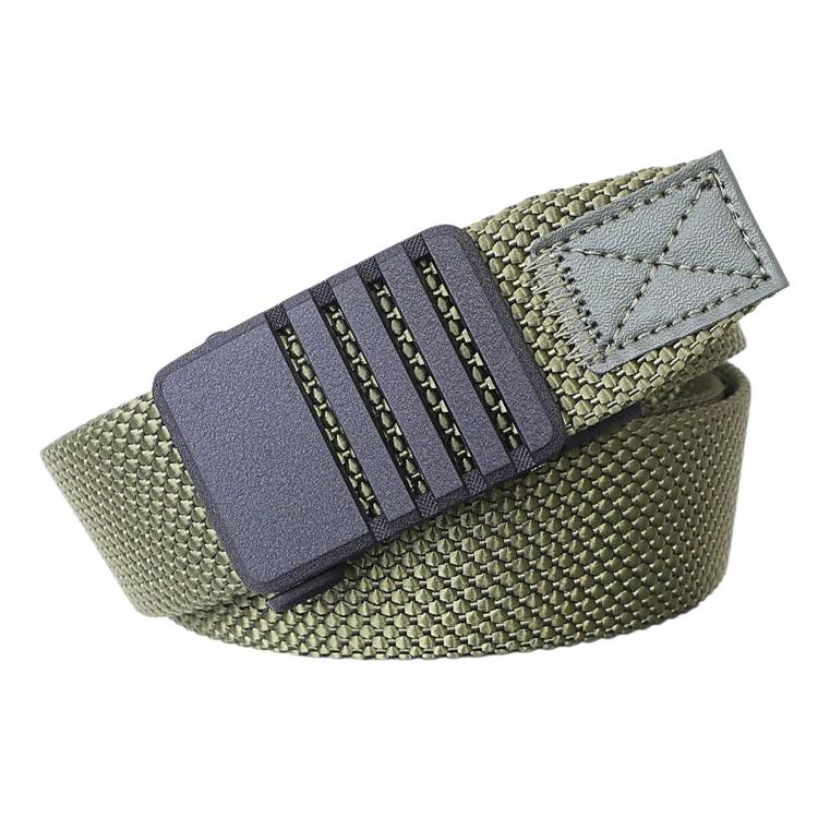 Automatic Buckle Nylon Belt Men Belt For Business Casual Denim Wear, Length: 125cm(Army Green)