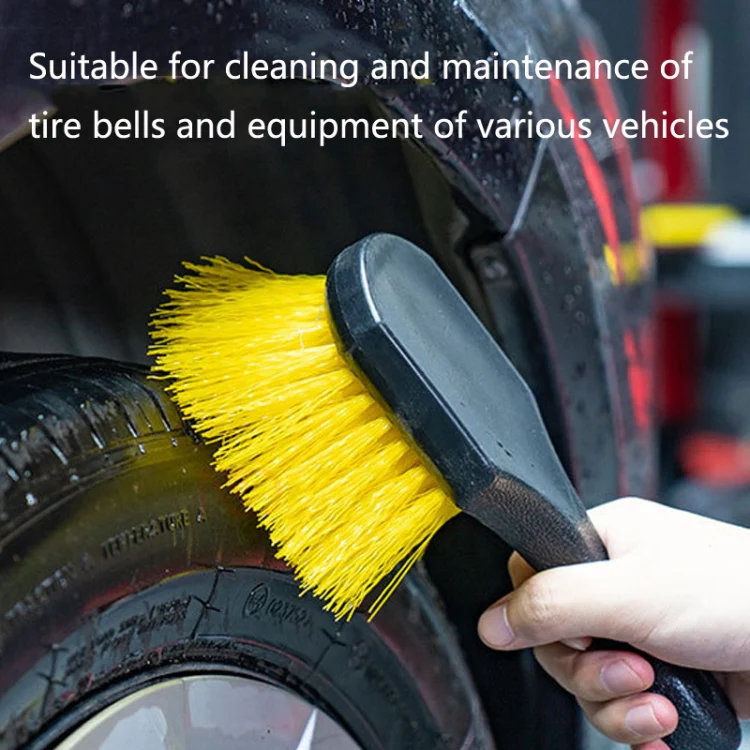 Automobile Tires Multifunctional Short-Handled Cleaning Long-Bristle Brush(Yellow) - Image 6