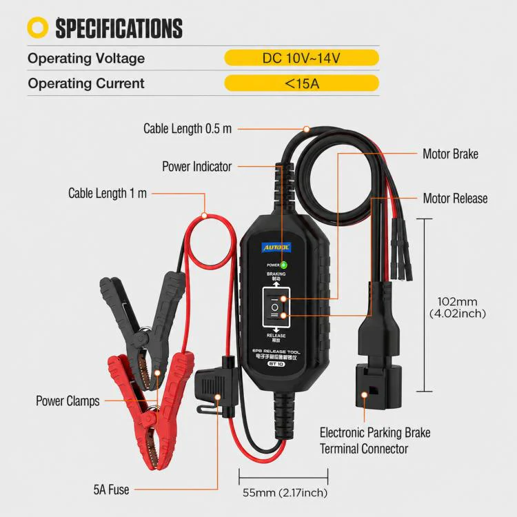 AUTOOL BT10 Electronic Handbrake Emergency Release Tool Dual-Circuit Control Brake Release For Electronic Braking System - Image 2