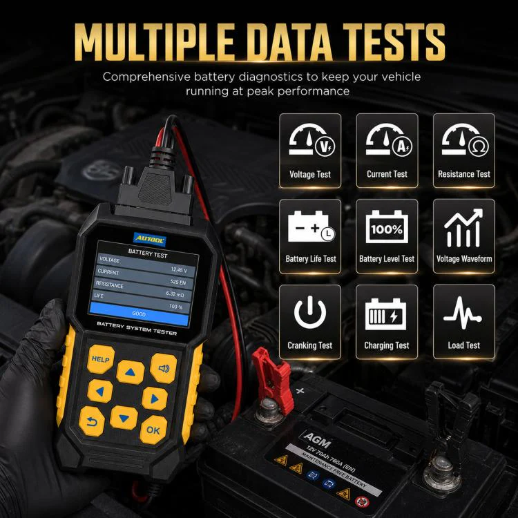AUTOOL BT460 2.8 Inch Screen Car Battery Tester Battery Life & Capacity Analyzer - Image 3