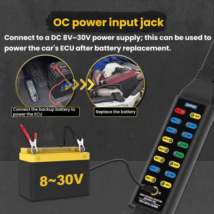 AUTOOL OBD2 Diagnostic Protocol Scanner Vehicle Power System Jumper Box - Image 5