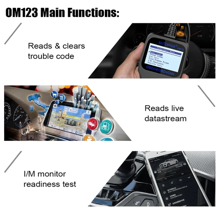 AUTOPHIX OM123 Car Portable OBD2 Scanner Car Diagnostic Tool OBD 2 Automotive Scanner EOBD Code Reader (Orange) - Image 5