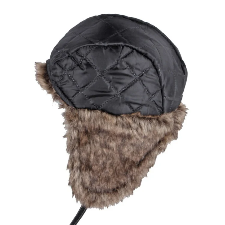 Autumn Winter Imitation Leather Outdoor Ride Hat Ear Protection Pilot Hat, Size: L About 54-58cm(Coffee) - Image 4