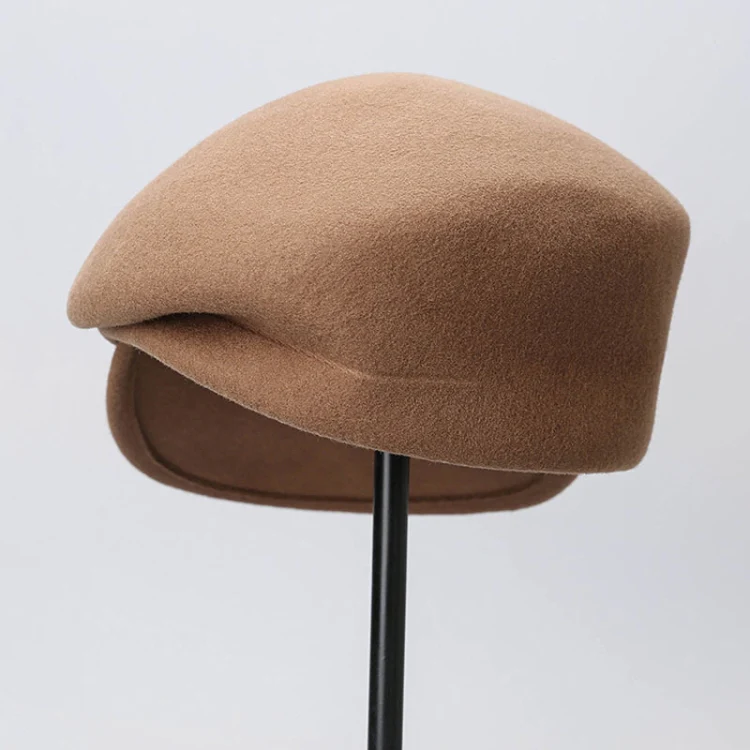 Autumn Winter Wool Beret Breathable Duck Tongue Cap, Size: Adjustable(Camel) - Image 3