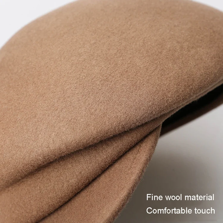 Autumn Winter Wool Beret Breathable Duck Tongue Cap, Size: Adjustable(Camel) - Image 6