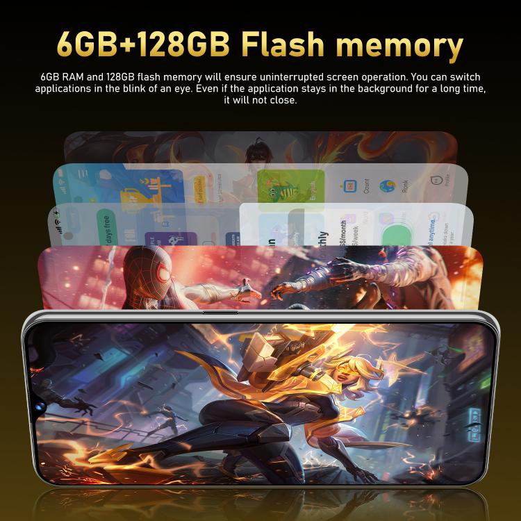 B100, 6GB+128GB, 6.53 inch Android 11 MT6771V Octa Core, Network: 4G, Dual SIM, Plug:UK Plug(Black) - Image 9