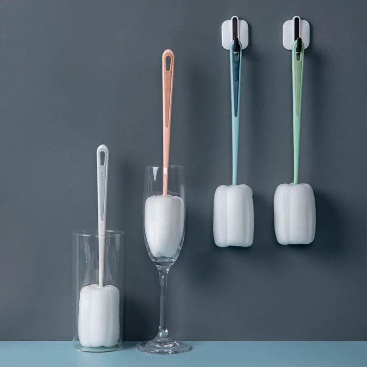 Baby Bottle Vacuum Cup Sponge Long Handle Brush Household Cleaning Brush(Blue) - Image 2