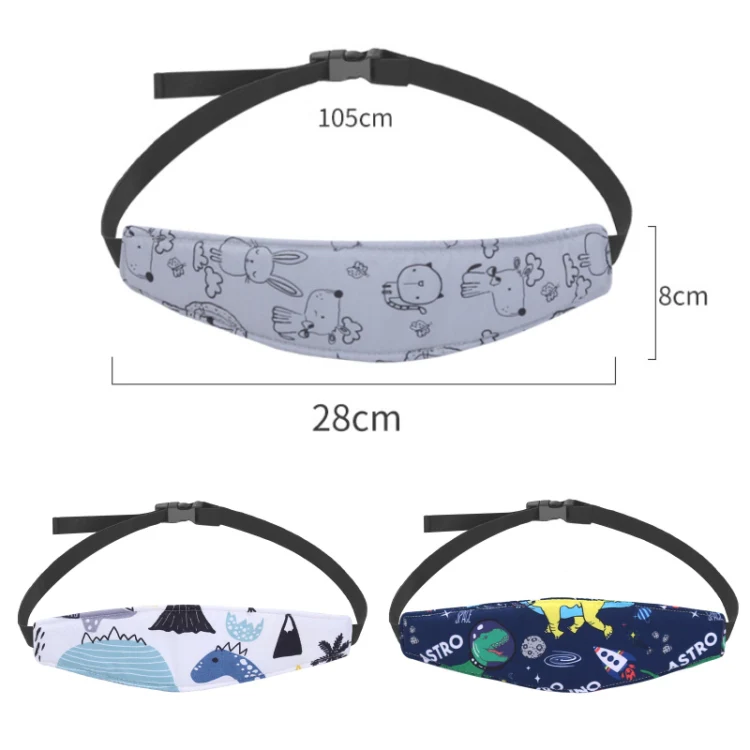 Baby Head Restraint Belt Child Car Safety Seat Head Support Auxiliary Belt(White Dinosaur) - Image 2