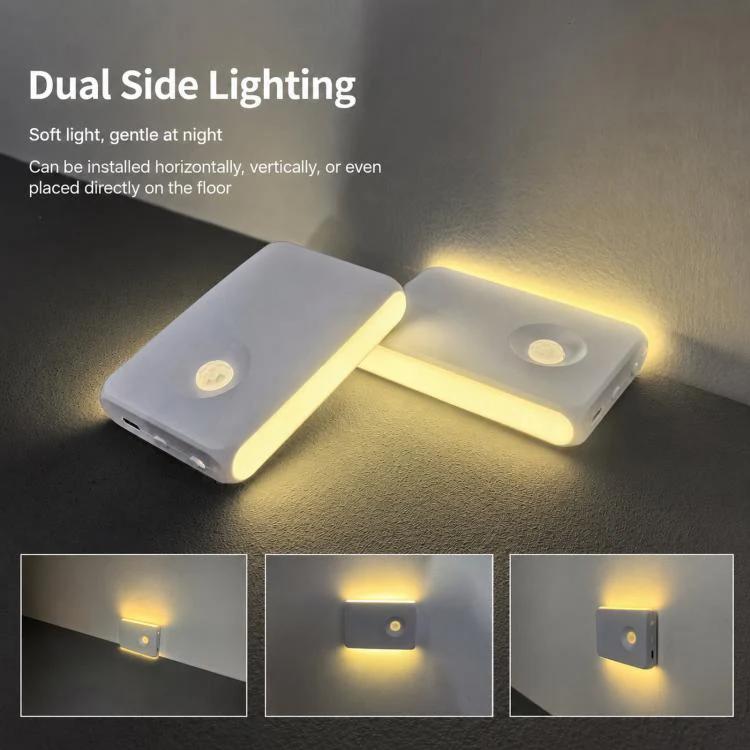 Backlit Magnetic Motion Sensor Night Light LED Wall Sconce Rechargeable Hallway Lamp RGB Light - Image 3