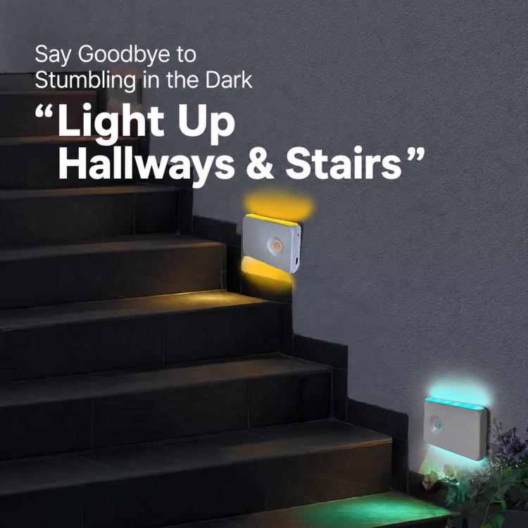 Backlit Magnetic Motion Sensor Night Light LED Wall Sconce Rechargeable Hallway Lamp RGB Light - Image 4