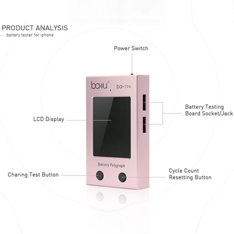 BAKU BA-19A Battery Polygraph for iPhone Battery(Rose Gold) - Image 2