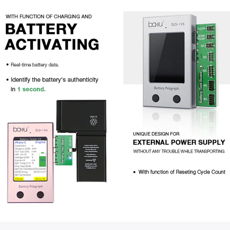 BAKU BA-19B Battery Polygraph for iPhone Battery (Grey) - Image 3