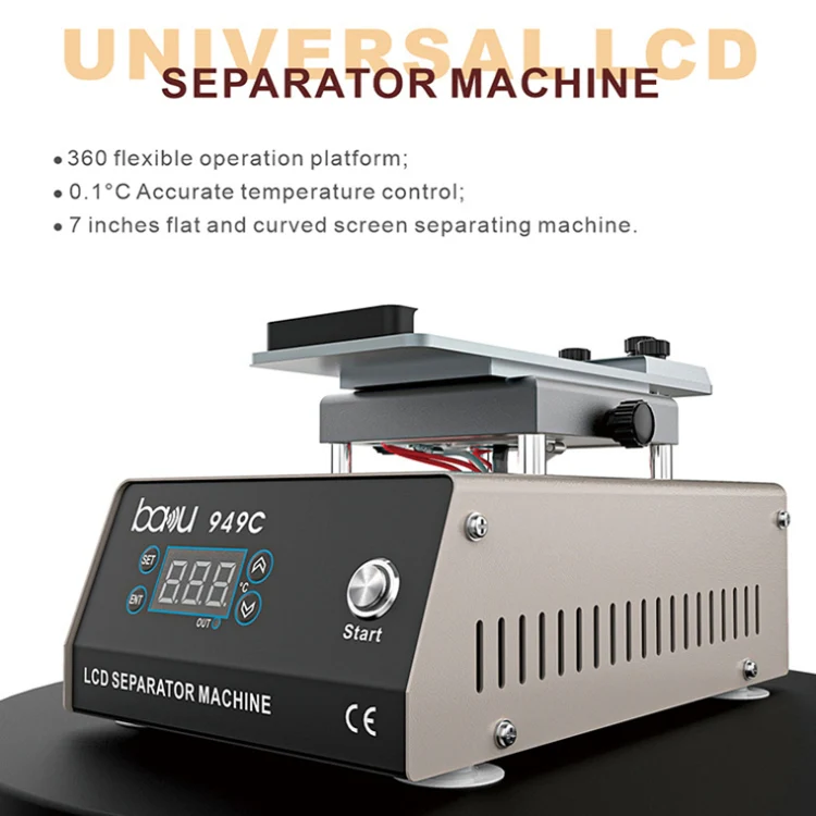 BAKU BA949C Heated 360-degree Rotating Fast LCD Screen Splitter(EU Plug 220V) - Image 2