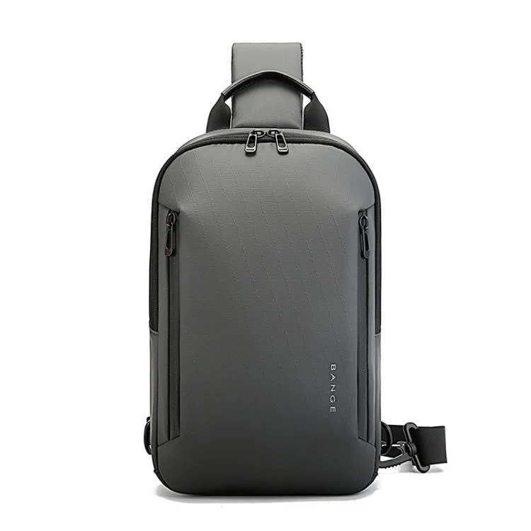 BANGE BG-3077 Men Lightweight Chest Pack Casual Large-Capacity Crossbody Bag(Grey)