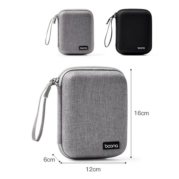 Baona BN-F015 Hard EVA Power Adapter Case Shockproof Mouse Electronics Organizer Cable Travel Pouch(Black) - Image 9