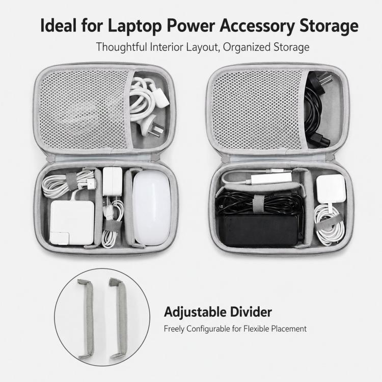 Baona BN-F016 Hard EVA Power Adapter Case Portable Travel Electronics Organizer for Laptop Charger Cable(Gray) - Image 4
