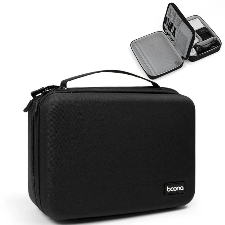 Baona BN-F029 Hard EVA Electronic Organizer Travel Case Double Layer Tech Bag(Black)