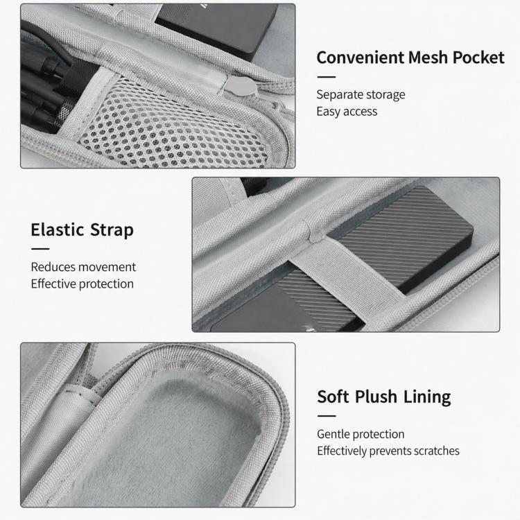 Baona BN-F033 Hard EVA Carrying Case M.2 NVMe SATA SSD Portable Travel Storage Protective Pouch Bag(Gray) - Image 7