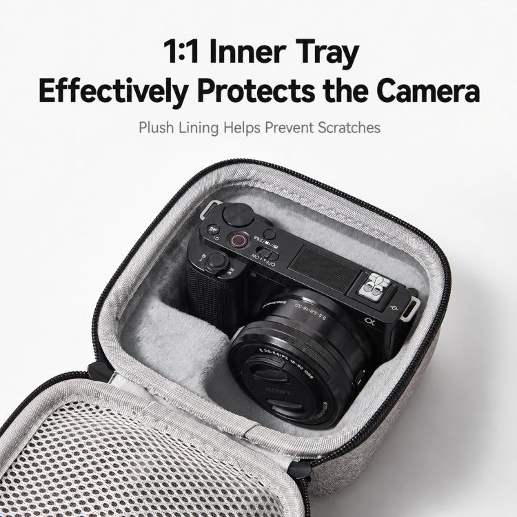 Baona BN-FH003 For Sony ZV-E10 / ZV-E10 II Hard EVA Camera Case Protective Travel Pouch With Mesh Pocket(Black) - Image 7