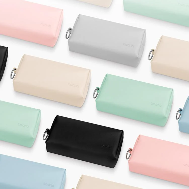 Baona BN-Q003 Large Laptop Power Adapter Charger Mouse Electronics Organizer Pouch PU Leather Travel Tech Case(Sky Blue) - Image 2
