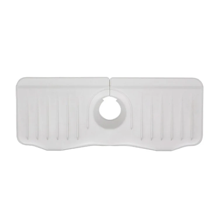 Bathroom Kitchen Silicone Faucet Anti-Splash Drain Mat, Color: White(37x14.7x2cm)