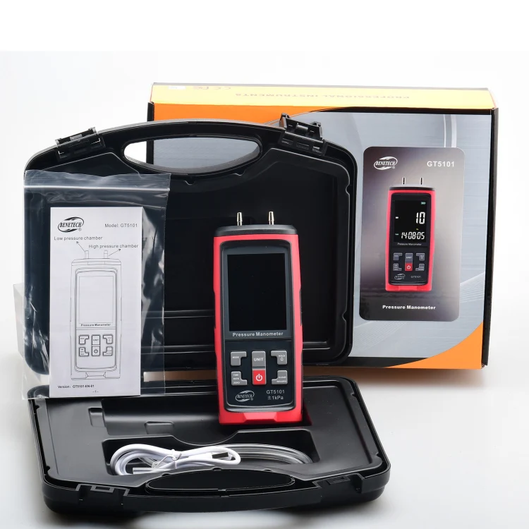 BENETECH GT5101 LCD Display Differential Pressure Meter, Specification:50KPa - Image 5