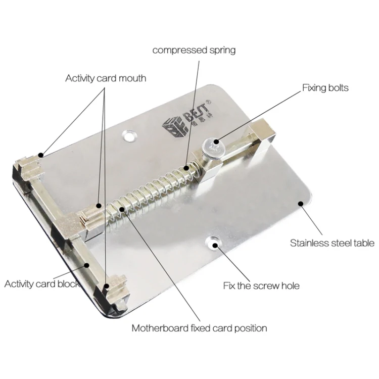 BEST- 001 Stainless Steel Circuit Boards Repair Tool Cell Phone PCB Repair Holder Fixtures - Image 5