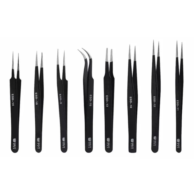 BEST BST-09 Precision Anti-static ESD Stainless Steel Tweezers - Image 6