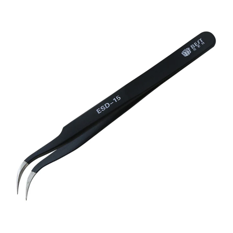 BEST BST-15 Precision Anti-static ESD Stainless Steel Tweezers - Image 2