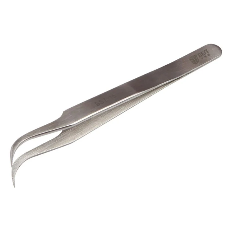 BEST BST-15L Brushed stainless steel tweezers - Image 2