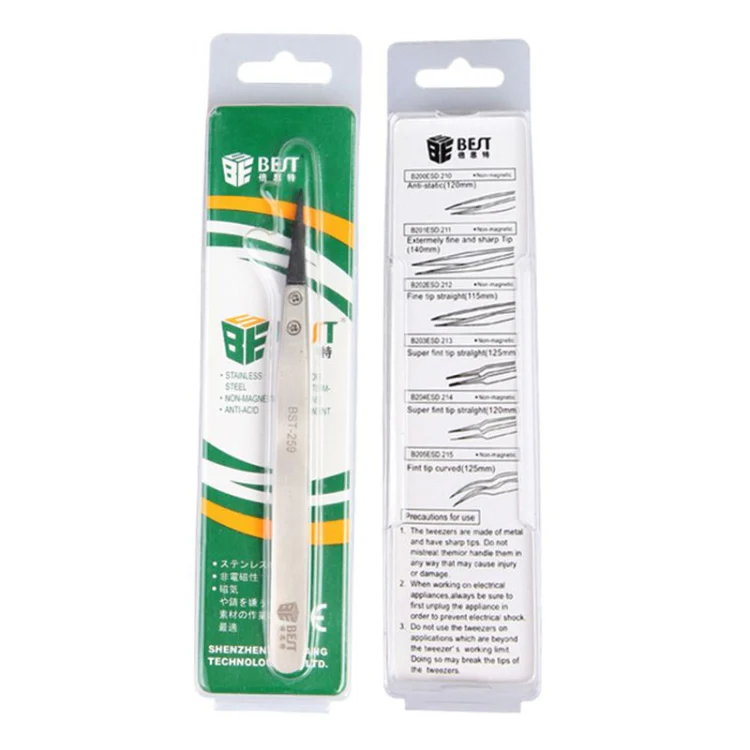 BEST BST-259 Stainless Steel Snti Static Tweezer - Image 7