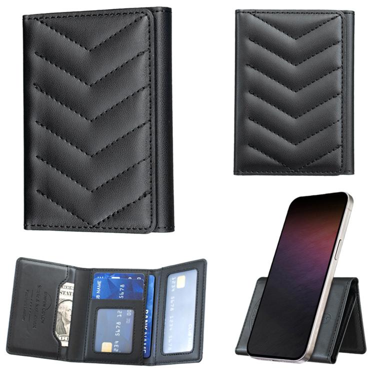 BFK36 Magnetic V-shaped Mobile Phone Holder RFID Card Slots(Black) - Image 3