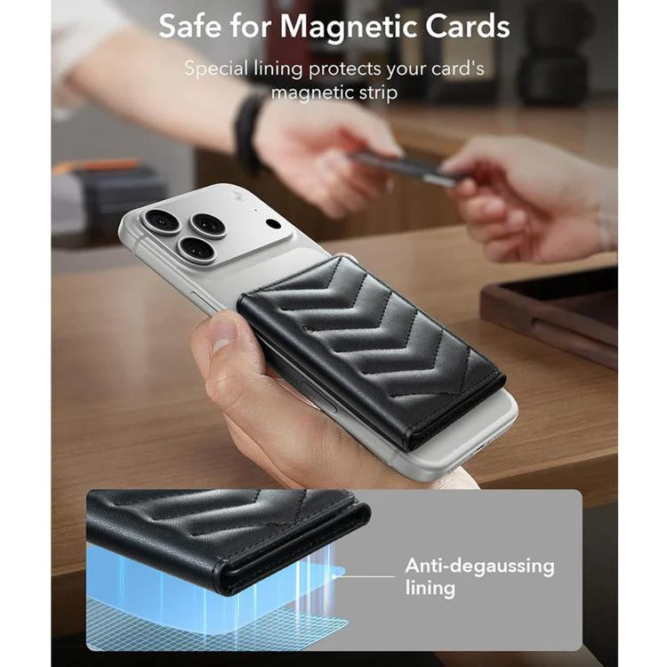 BFK36 Magnetic V-shaped Mobile Phone Holder RFID Card Slots(Black) - Image 4