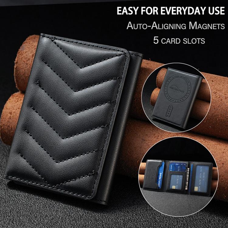 BFK36 Magnetic V-shaped Mobile Phone Holder RFID Card Slots(Black) - Image 5