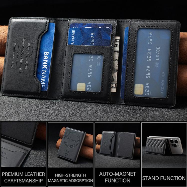 BFK36 Magnetic V-shaped Mobile Phone Holder RFID Card Slots(Black) - Image 6